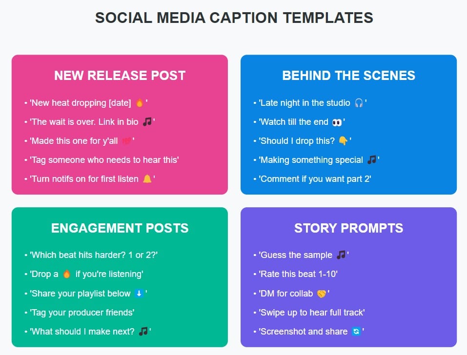 social media caption templates