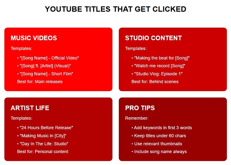 youtube titles that get clicked diy music marketing