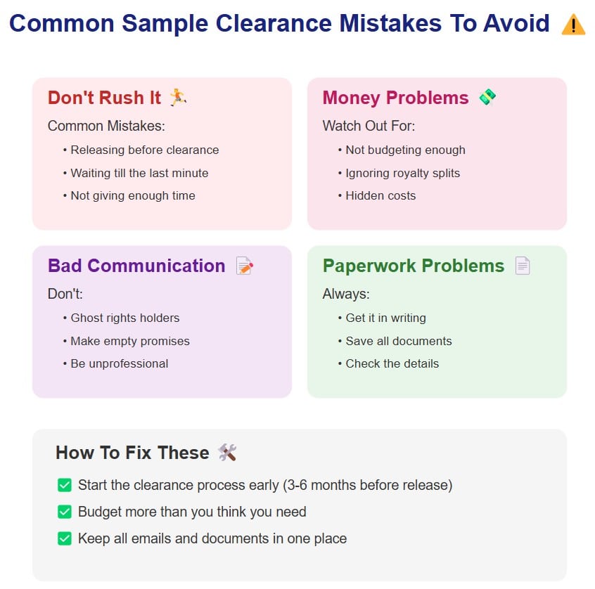 sample clearance mistakes to avoid