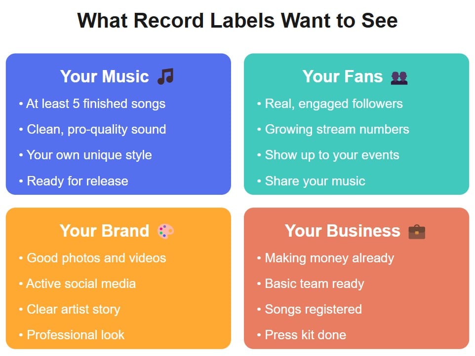 what record labels want to see when signing a deal