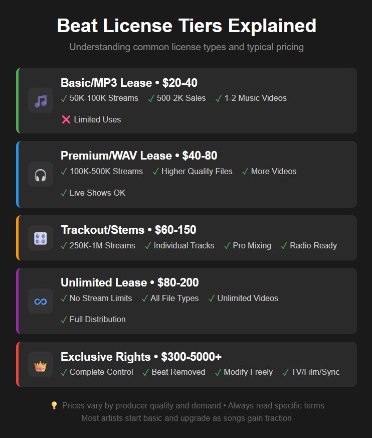beat license tiers comparison