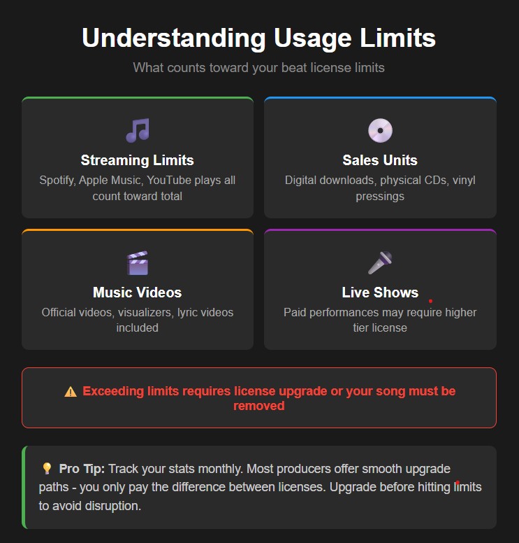 beat license usage limits infographic